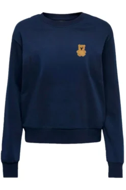 Best JDY paris L/S Emb Sweat 4965572 Sky Captain Small Teddy Bear Embroidery