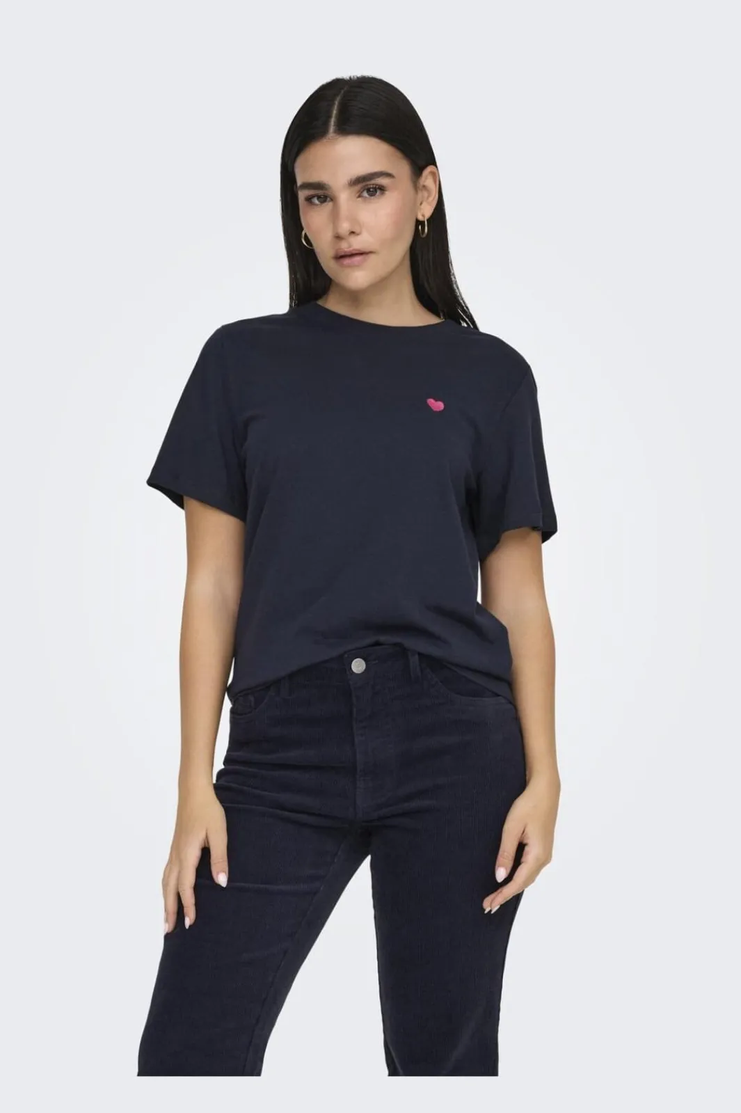 Online JDY pisa S/S Print Top 4713682 Sky Captain Pink Peacock Heart