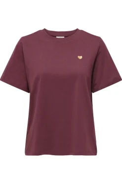 Outlet JDY pisa S/S Print Top 4949653 Cabernet Gold Heart