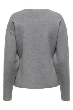 Hot JDY prime Life L/S Waist Button Cardi Knt 4945774 Medium Grey Melange W Black Buttons