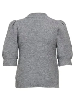 Sale JDY rue Life 2/4 Pearl Pullover Knt 4926205 Medium Grey Melange W. White Pearls