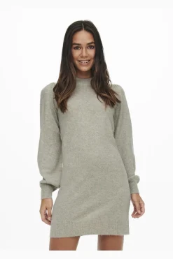 New JDY rue Life L/S High Neck Dress Knt 3720419 Chateau Gray Melange