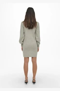 New JDY rue Life L/S High Neck Dress Knt 3720419 Chateau Gray Melange