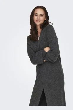 New JDY rue Life L/S Long Cardigan Knt 4376966 Dark Grey Melange
