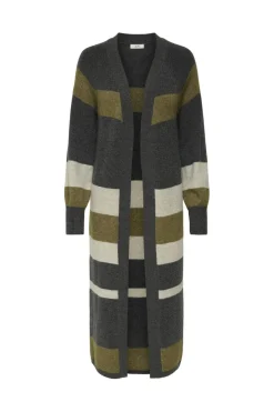 Clearance JDY rue Life L/S Long Cardigan Knt 4838634 Dark Grey Melange Kangaroo/Chateau Gray