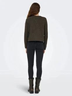 Discount JDY rue Life L/S One Button Cardigan Knt 4907611 Bracken Melange