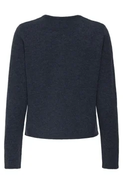 Sale JDY rue Life L/S One Button Cardigan Knt 4852257 Total Eclipse Melange