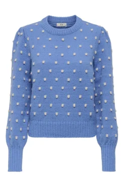JDY sigrid Life L/S On Puff Pull Knt 4815978 Ebb And Flow W. Cement Dots
