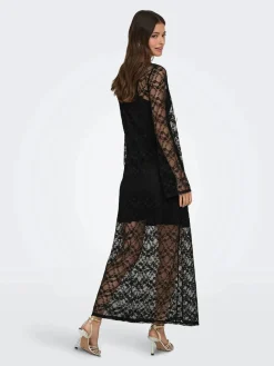 New JDY silvia L/S Lace Maxi Dress 5070608 Black