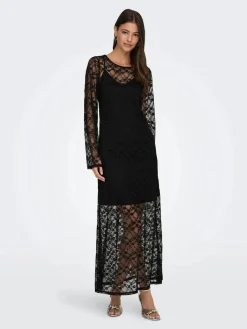 New JDY silvia L/S Lace Maxi Dress 5070608 Black