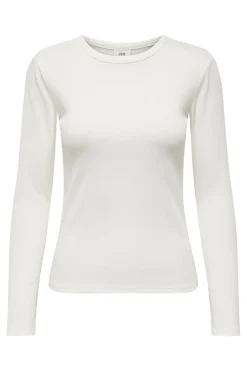 Hot JDY solar L/S O Neck Top Dia 4381391 Cloud Dancer