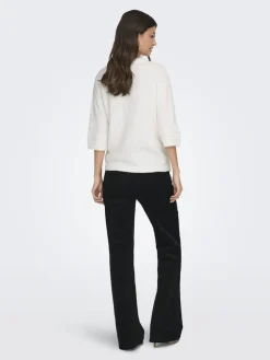 Outlet JDY sonja S/S O-Neck Pullover Knt 4960456 Cloud Dancer Melange