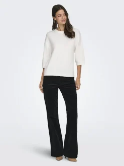 Outlet JDY sonja S/S O-Neck Pullover Knt 4960456 Cloud Dancer Melange
