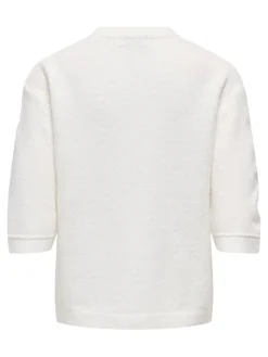 Outlet JDY sonja S/S O-Neck Pullover Knt 4960456 Cloud Dancer Melange
