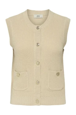 Best JDY stella S/L O-Neck Vest Knt 4854212 Whitecap Gray