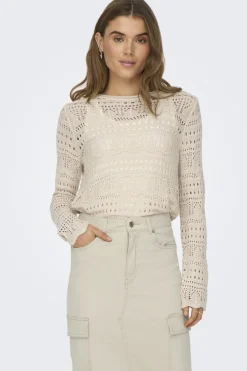 Hot JDY sun Lay L/S Boatneck Pullov. Knt 4451154 Tapioca