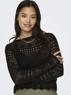 Hot JDY sun Lay L/S Boatneck Pullov. Knt 4453000 Black