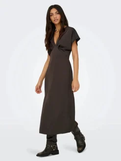 JDY urba S/S Midi Satin Dress 5021148 Chocolate Torte
