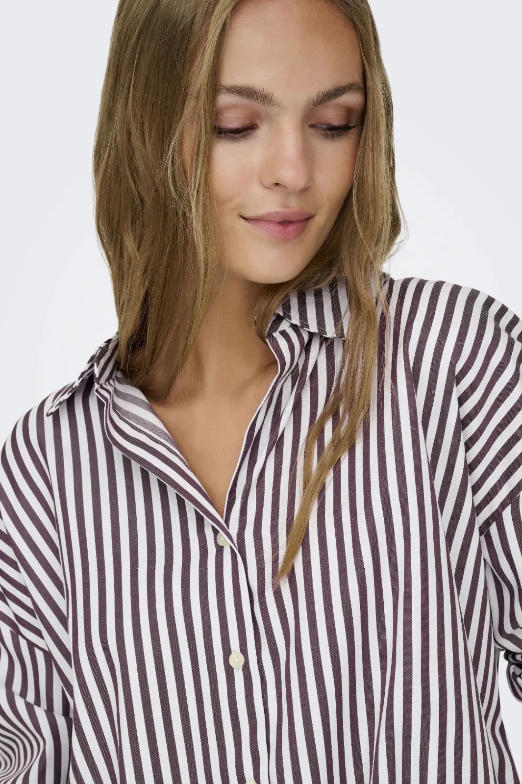 Outlet JDY vesper L/S Loose Shirt 4815311 Cloud Dancer Fig