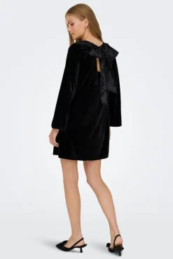 JDY victory L/S Velvet Bow Dress 4906622 Black Bow