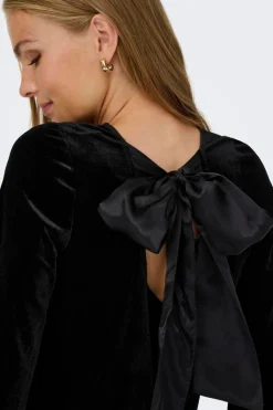 JDY victory L/S Velvet Bow Dress 4906622 Black Bow