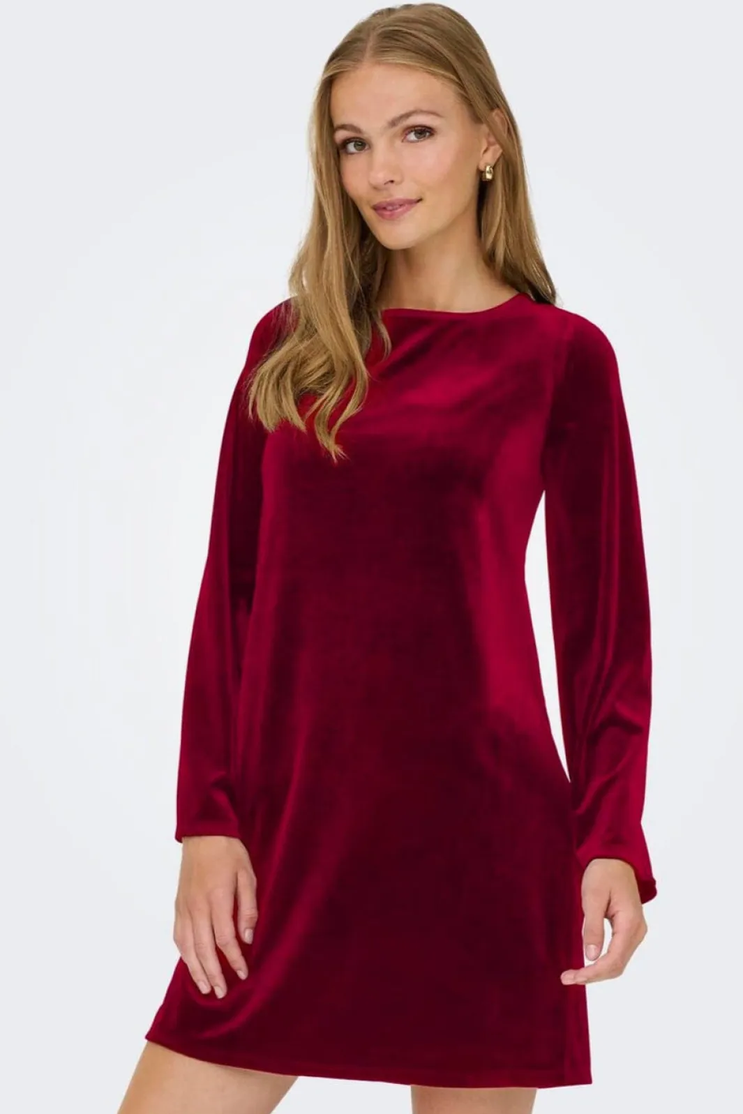 Hot JDY victory L/S Velvet Bow Dress 4932735 Winetasting Bow