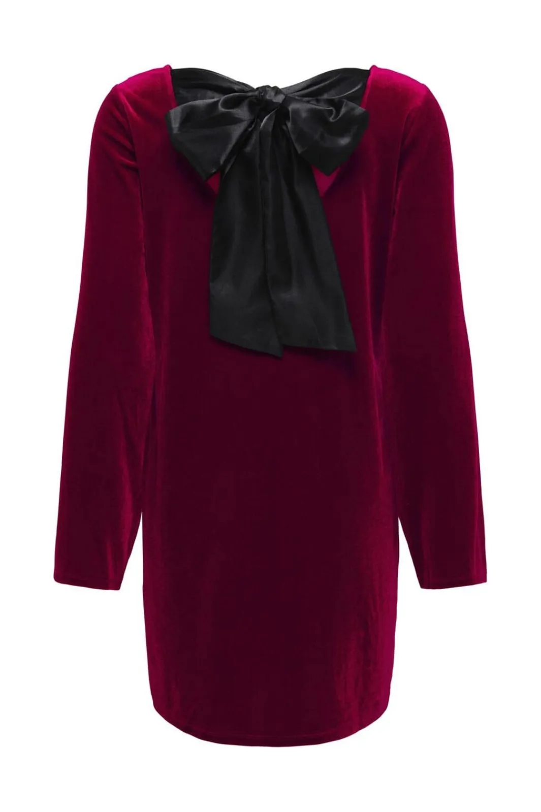 Hot JDY victory L/S Velvet Bow Dress 4932735 Winetasting Bow