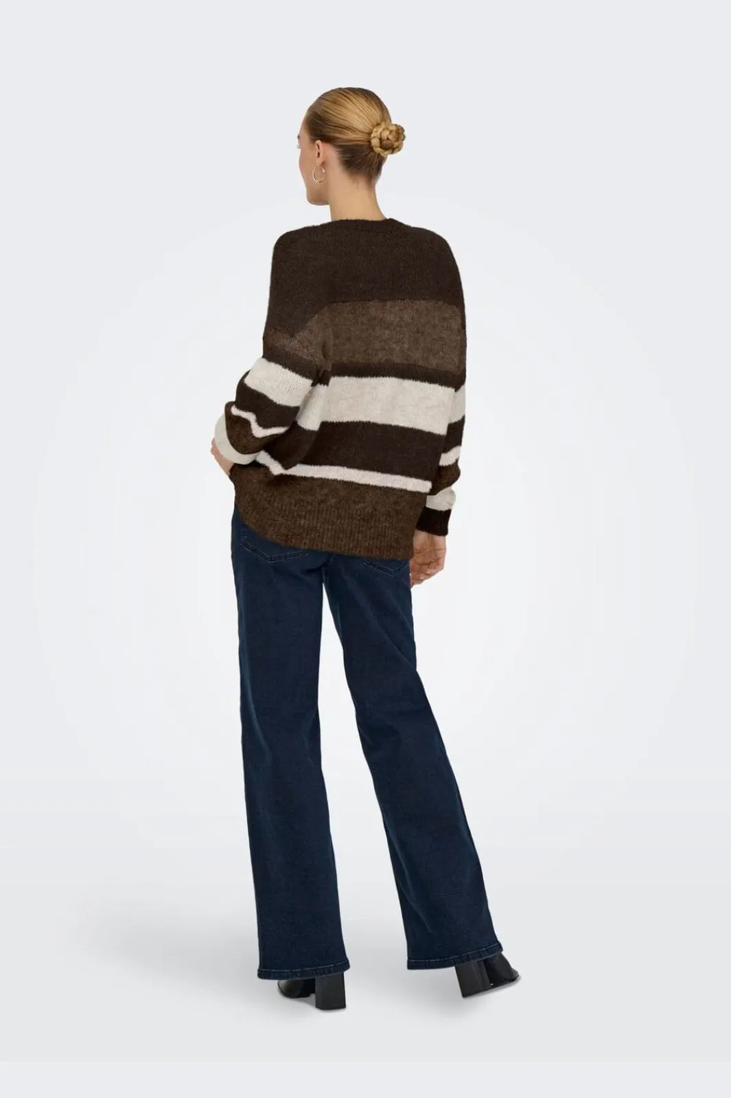 Online JDY zoey Life L/S On Colorblock Pull Knt 4989278 Chocolate Torte Shitake/ Birch Mel/ Chateau Gray