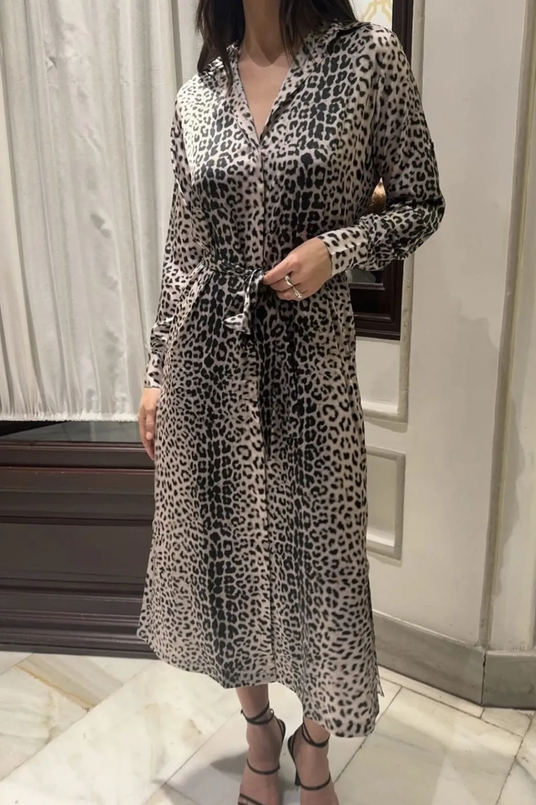 Online Karmamia Jean Dress 2123 Nude Leopard