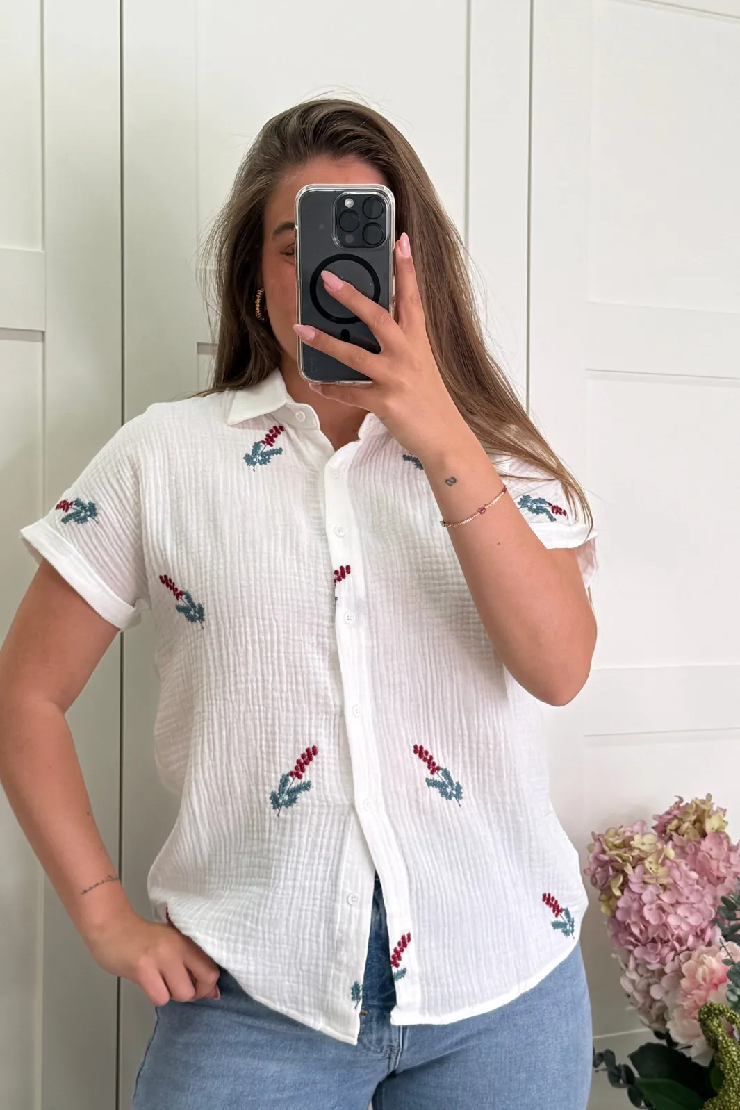 Outlet A-bee Jeanne Skjorte White