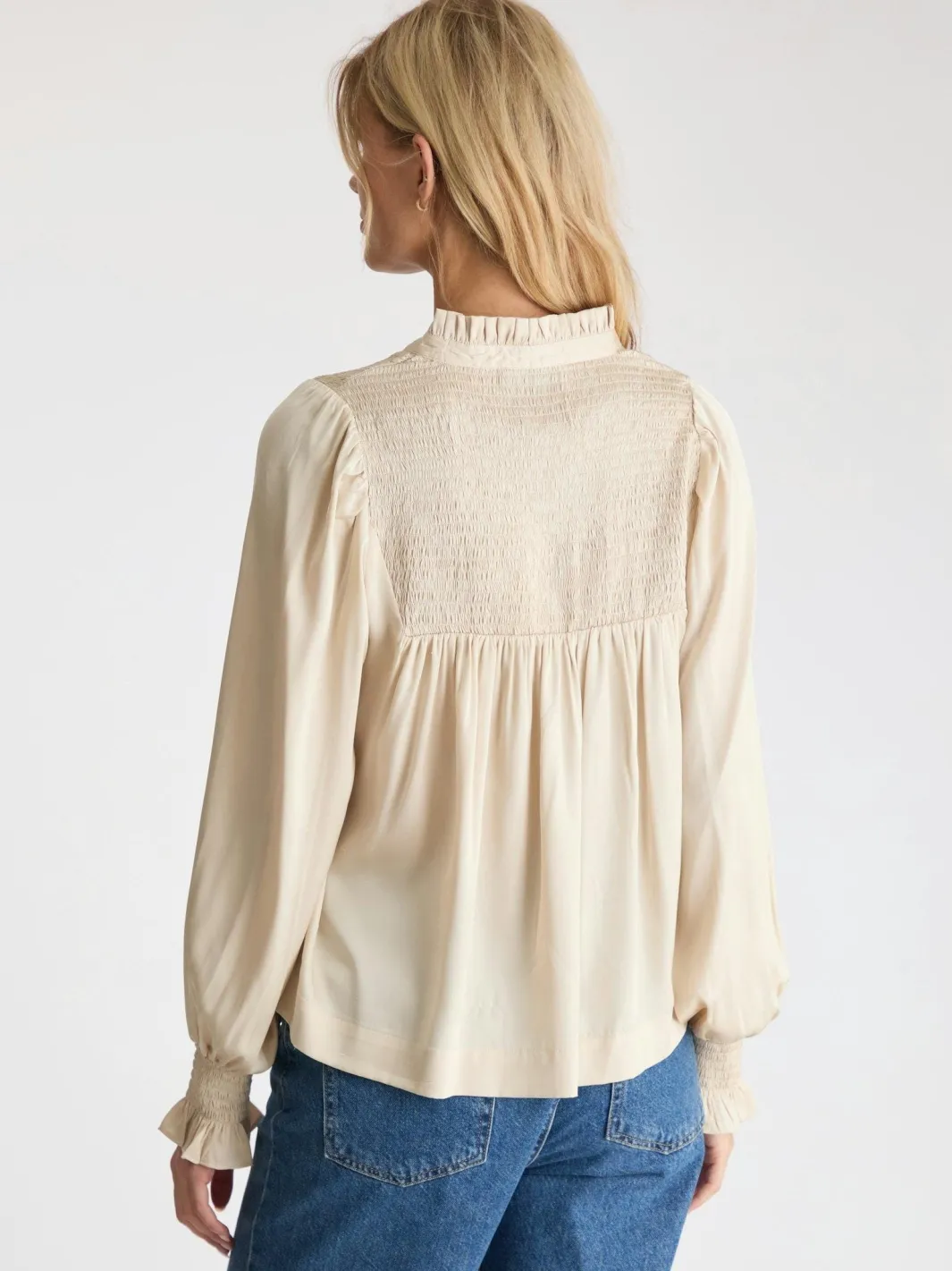 Sale Neo Noir Jill Smooth Satin Blouse Champagne