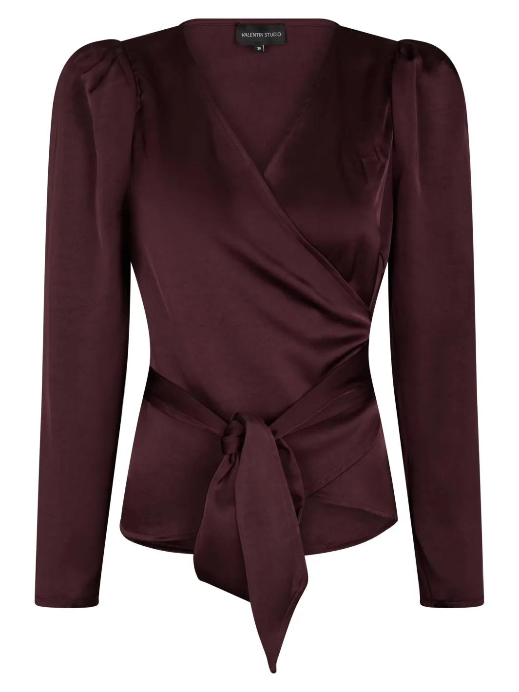 Online Valentin Studio Josie Blouse Heavy Satin Burgundy