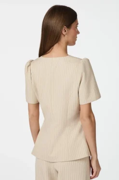 Clearance Neo Noir Jules Pinstriped Blouse 164812 213