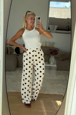 Best A-bee Juliana Wide Dot Pants Beige