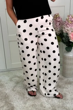 Best A-bee Juliana Wide Dot Pants Beige