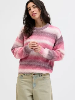 Discount Jjxx Jxamira Crew Neck Knit Ln 4844635 Barberry /Space Dye