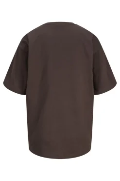 Online Jjxx Jxandrea Loose Ss Logo Tee 4943125 Seal Brown Black Logo Print