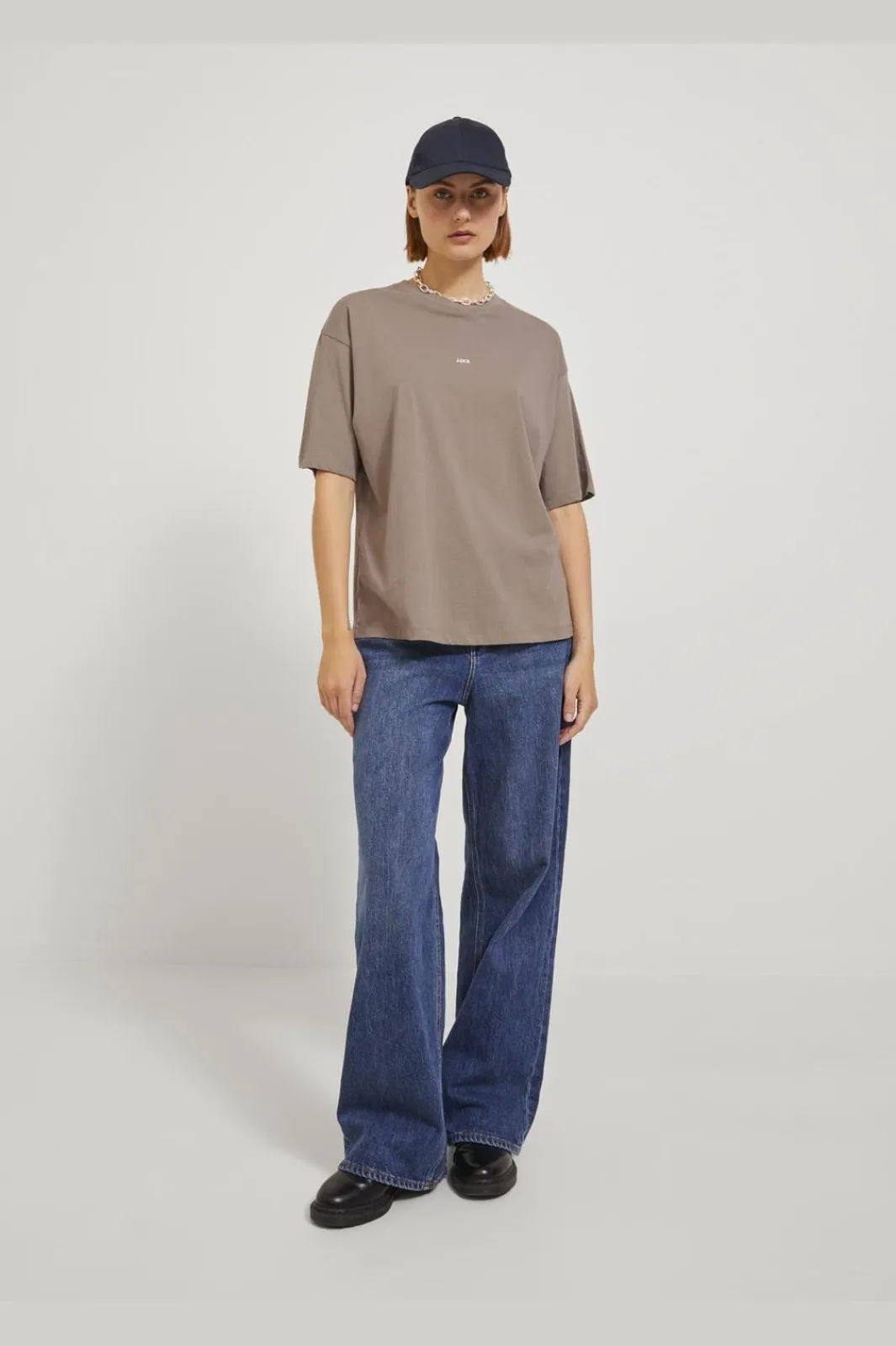 Best Jjxx Jxandrea Loose Ss Logo Tee 3861159 Brindle White Logo
