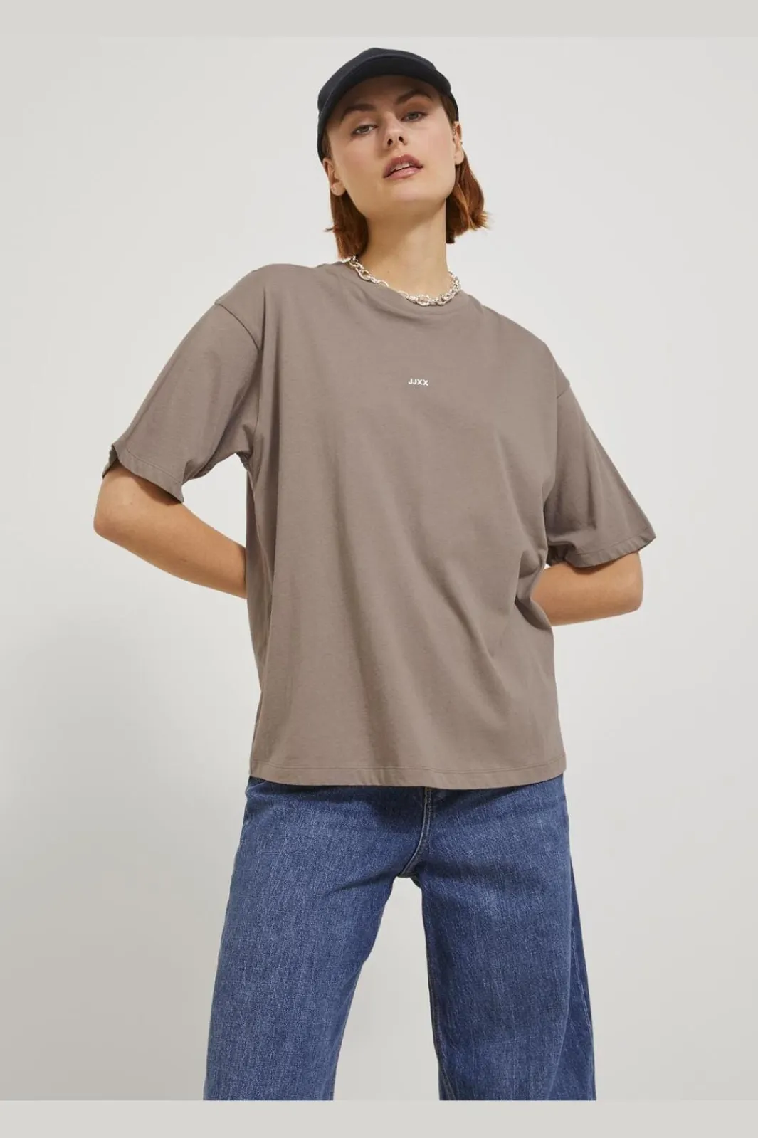 Best Jjxx Jxandrea Loose Ss Logo Tee 3861159 Brindle White Logo