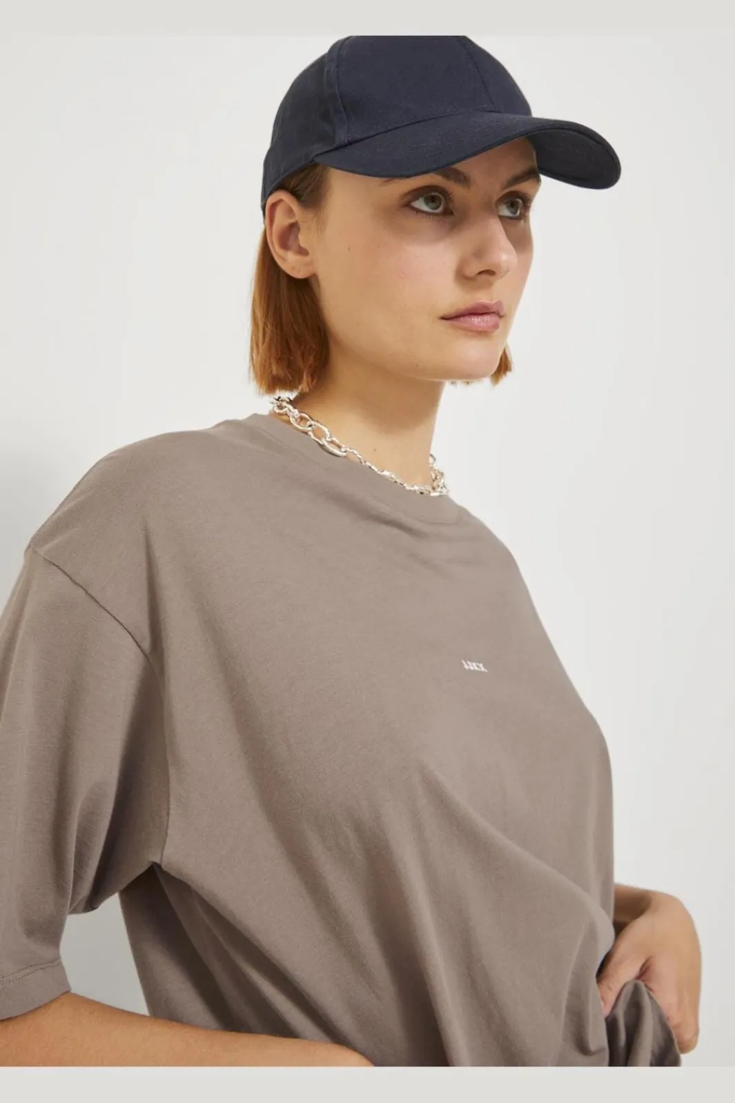 Best Jjxx Jxandrea Loose Ss Logo Tee 3861159 Brindle White Logo