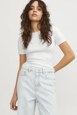Hot Jjxx Jxfrankie Str Ss Rib Tee 4244251 Bright White