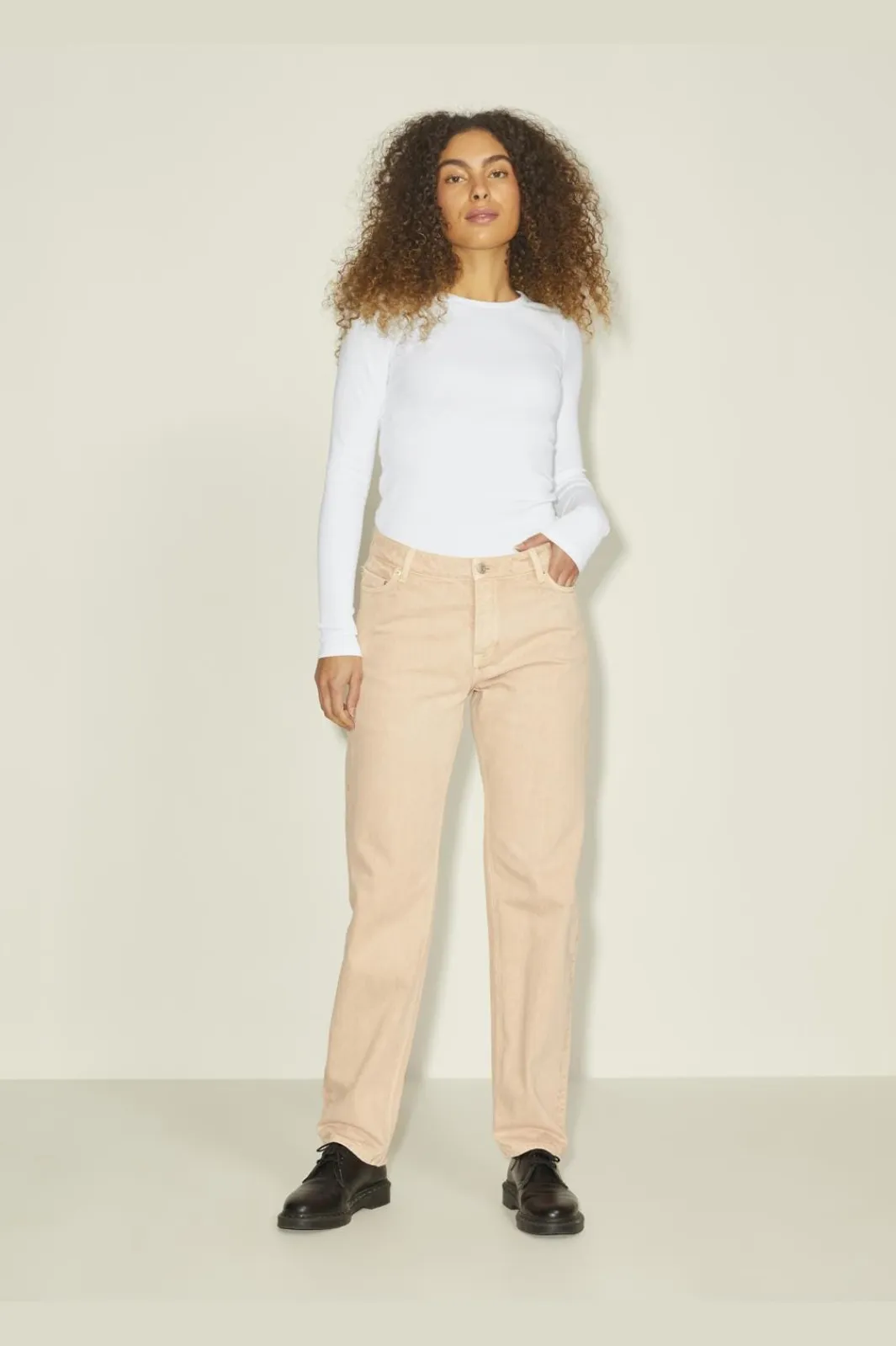 Outlet Jjxx Jxfreya Str Ls Rib Tee 3801849 Bright White