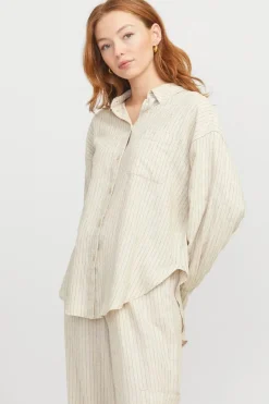Online Jjxx Jxjamie Breeze Summer Ls Shirt Sn 4653032 Feather Gray Pinstripe