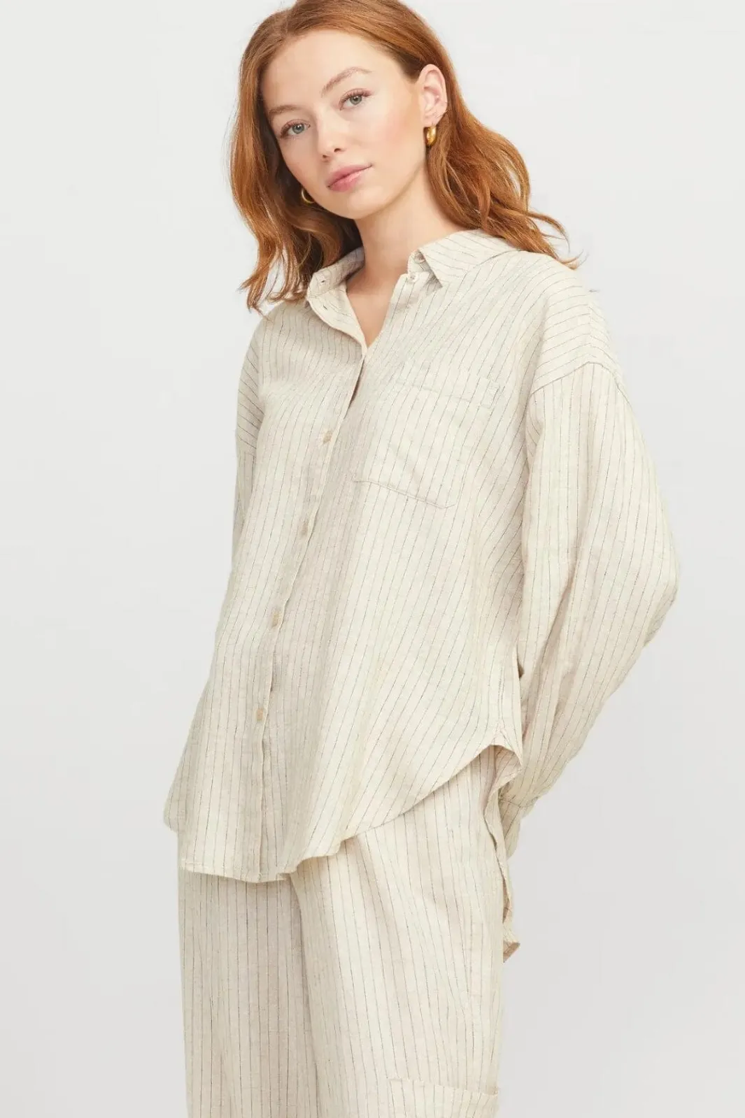 Online Jjxx Jxjamie Breeze Summer Ls Shirt Sn 4653032 Feather Gray Pinstripe