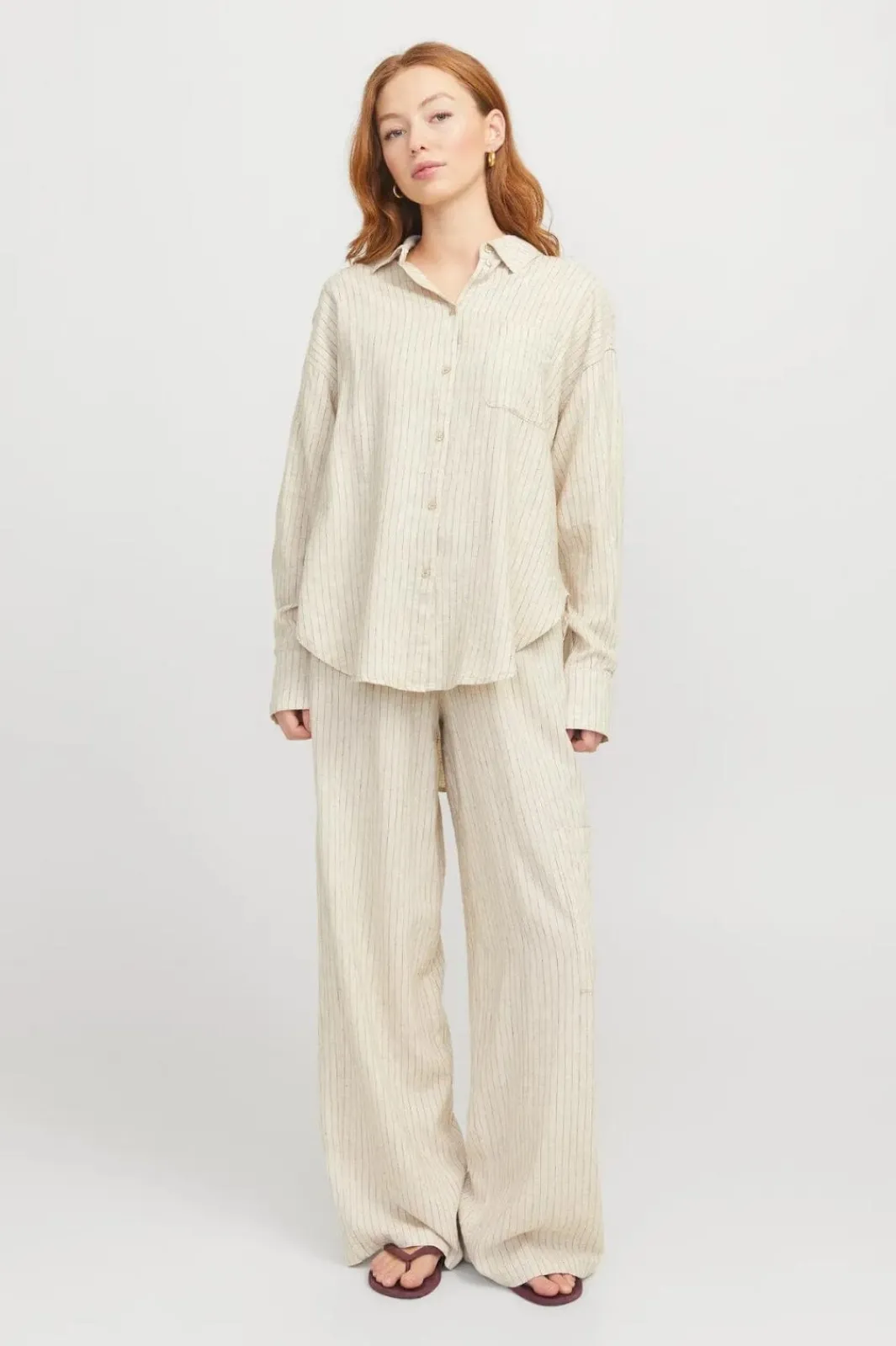 Online Jjxx Jxjamie Breeze Summer Ls Shirt Sn 4653032 Feather Gray Pinstripe