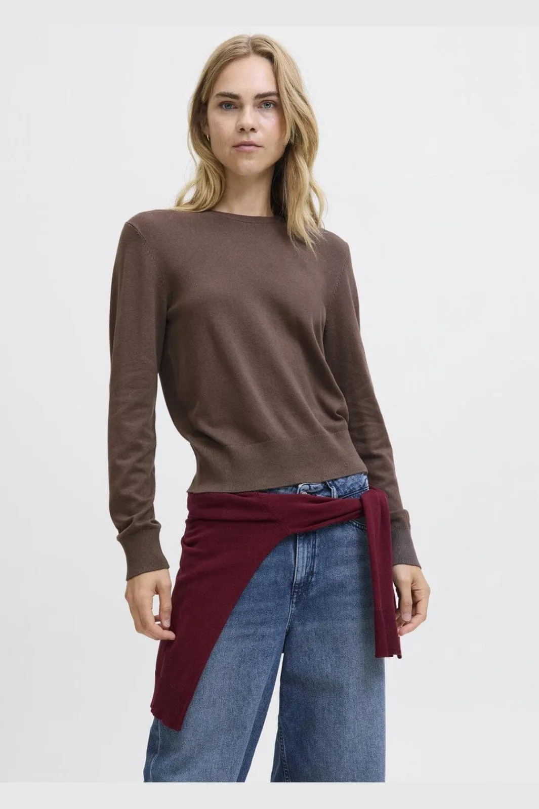 New Jjxx Jxlayla Comfy Ls Crew Neck Knit Ln 4933790 Bracken