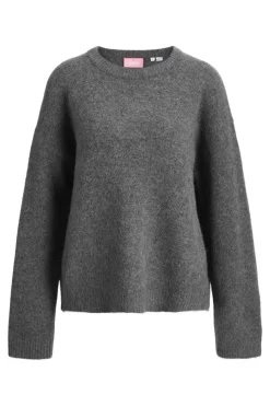 New Jjxx Jxmatilda Wool Blend Crew Neck Knit 4895574 Dark Grey Melange