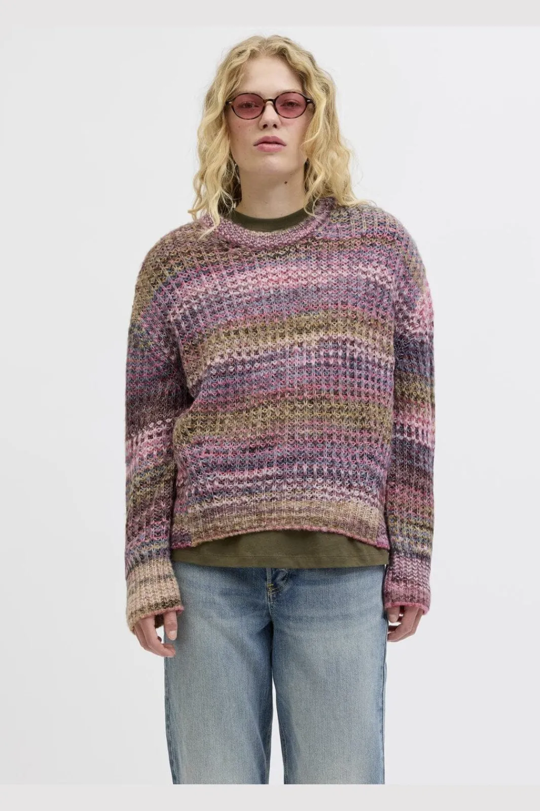 Jjxx Jxsimone Space Dye Crew Neck Knit Sn 4809111 Cabernet /Multi Space Dye