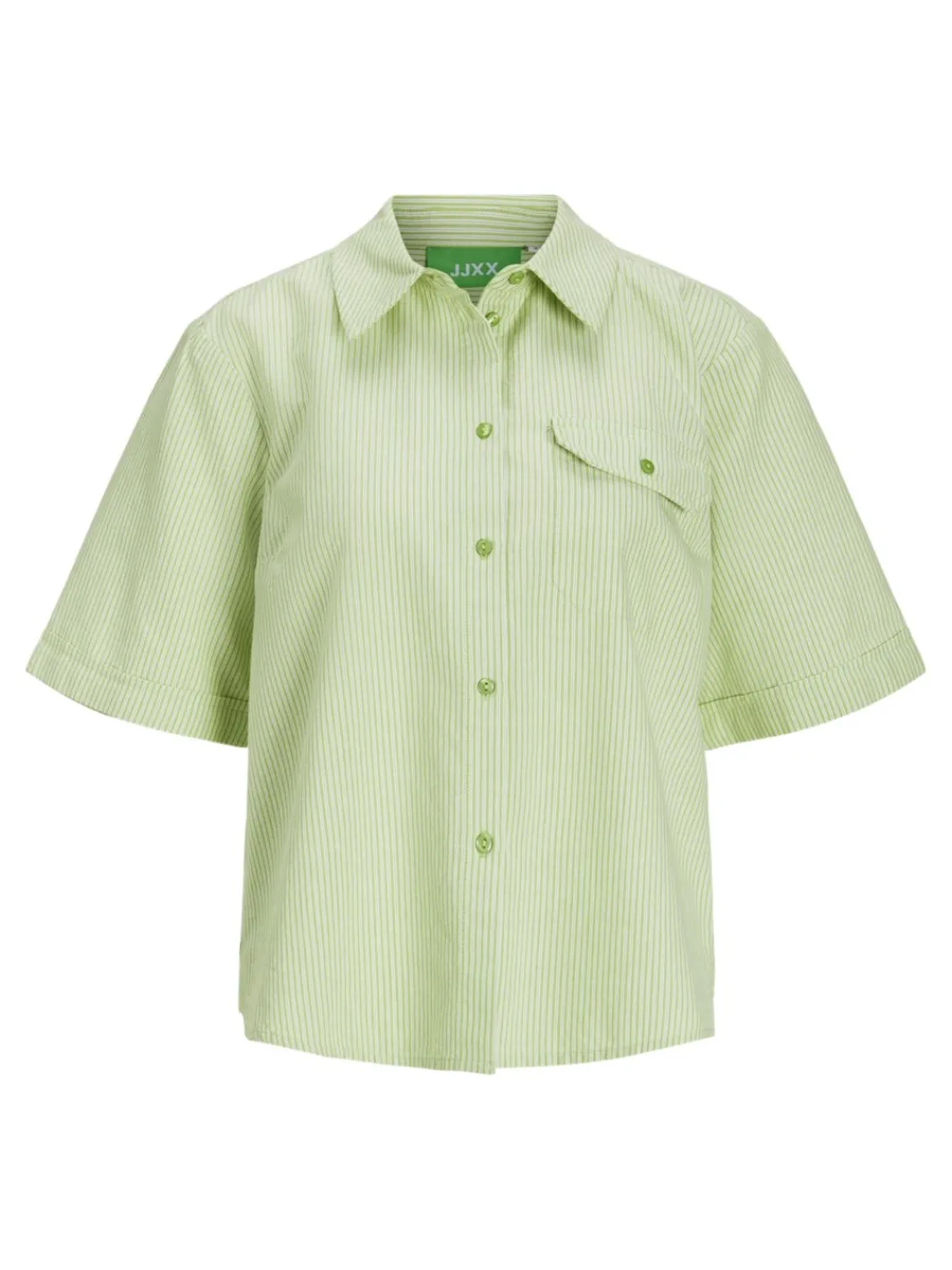 Hot Jjxx Jxsiva Oxford Ss Pocket Shirt 4662403 Parrot Green Blanc De Blanc