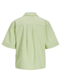 Hot Jjxx Jxsiva Oxford Ss Pocket Shirt 4662403 Parrot Green Blanc De Blanc